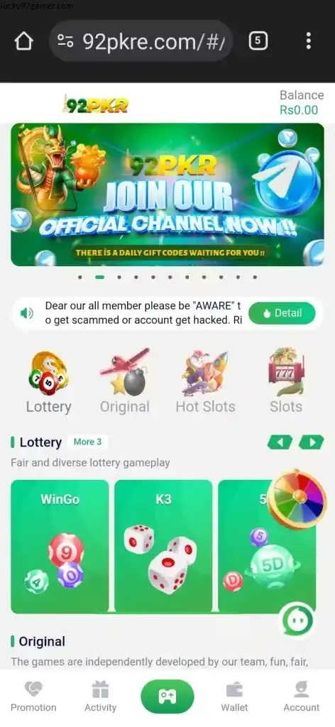 Lucky 92 PKR Game