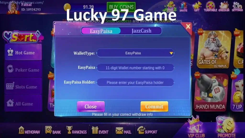 Lucky 97 Game withdrawal Methods