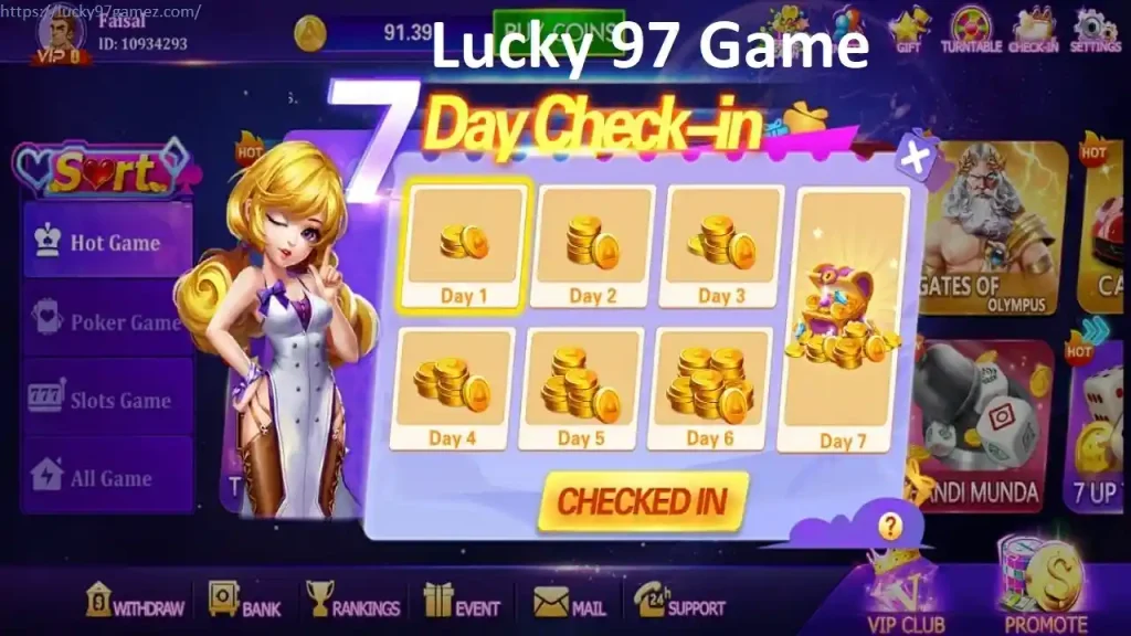 Lucky 97 Game Check-in Bonus